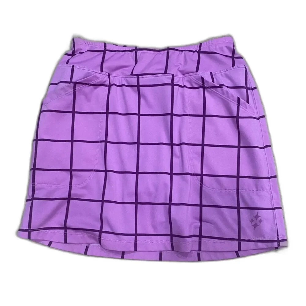 JoFit Golf Purple Grid Pattern Pickleball Skirt Skort Size Small Golf Tennis